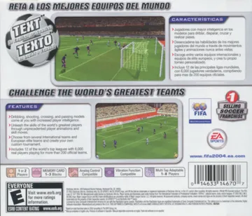 FIFA Soccer 2004 (US) box cover back